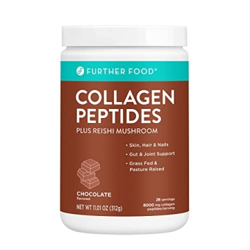 Further Food Chocolate Collagen Peptides Powder, Grass-Fed Pasture-Raised Hydrolyzed Type 1 & 3 Prot...