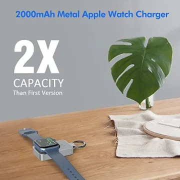 i.VALUX 2000mAh Keychain Portable Charger for Apple Watch Series 10/9/8/7/6/5/4/3/2/1/SE/Ultra/Nike+, Wireless Travel iwatch Charger USB C Charging Cable Smart Mini Small Power Bank in Pocket