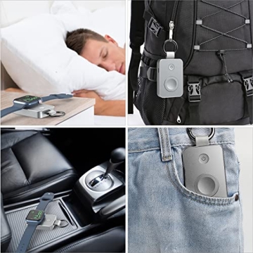 i.VALUX 2000mAh Keychain Portable Charger for Apple Watch Series 10/9/8/7/6/5/4/3/2/1/SE/Ultra/Nike+, Wireless Travel iwatch Charger USB C Charging Cable Smart Mini Small Power Bank in Pocket