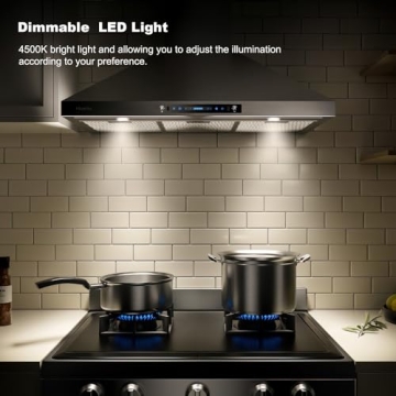 HisoHu 30" Range Hood - Ductless/Ducted, 780 CFM