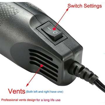 ZeopoCase Mini Hot Air Gun, Portable Mini Heat Gun for DIY Embossing Shrink Wrapping Drying Paint, 300W Multi Function Electrical Heat Tool