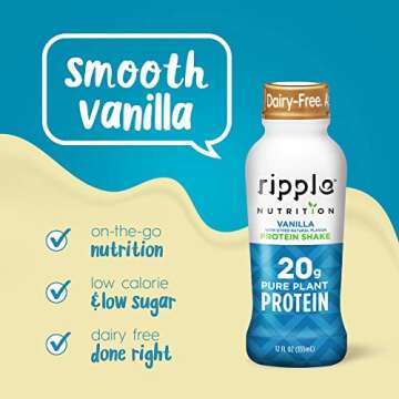 Ripple Vegan Protein Shake Variety Pack - 8 Delicious Shakes