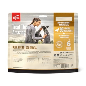 ORIJEN Freeze Dried Duck Dog Treats 3.25oz Quality