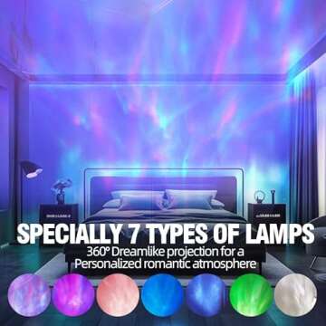 Northern Lights Projector, Night light projector for bedroom Built-in Bluetooth Speaker, White Noise...