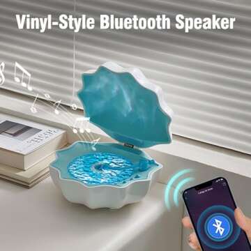 Northern Lights Projector, Night light projector for bedroom Built-in Bluetooth Speaker, White Noise, Shell Night Light for Room Decor/Gift for Kids/Party/Music/Relaxation/Birthday (Blue)