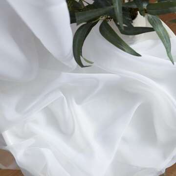 HLC.ME Sheer White Curtains - Voile Window Treatment Rod Pocket Curtain Panels for Kitchen, Bedroom and Living Room (54 x 95 inches Long, Set of 2)