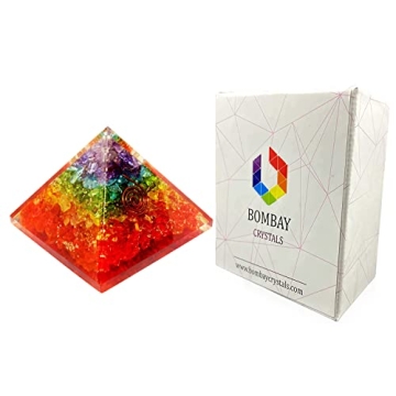 Organite Orgone Pyramid of Success: 7 Chakra Orgone Orgonite Pyramid Healing Crystal for Enhanced Meditation and Stress Relief, 7 Chakra Pyramid, Orgonite Crystal