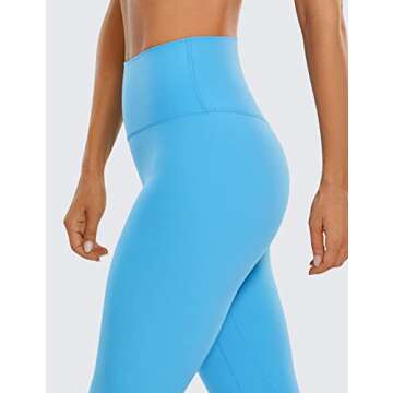 CRZ YOGA Womens Brushed Naked Feeling Workout Leggings 25" - High Waisted Gym Compression Tummy Control Yoga Pants Serenity Blue Small