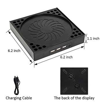 RGEEK Xbox Series X Cooling Fan for Xbox Series, Dual Purpose Cooling Fan Cooler System Dock Station Accessories with 3-Port USB2.0, 1-Port Type C, 3 Level Adjustable Speed