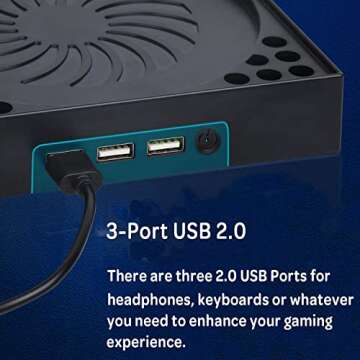 RGEEK Xbox Series X Cooling Fan for Xbox Series, Dual Purpose Cooling Fan Cooler System Dock Station Accessories with 3-Port USB2.0, 1-Port Type C, 3 Level Adjustable Speed