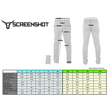 SCREENSHOT Men's Hip Hop Slim Fit Track Pants