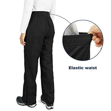 Outdoor Ventures Women's Rain Pants Packable Waterproof Hiking Pants Windproof Breathable Outdoor Ra...