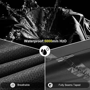 Outdoor Ventures Women's Rain Pants Packable Waterproof Hiking Pants Windproof Breathable Outdoor Rain Over Pants Black