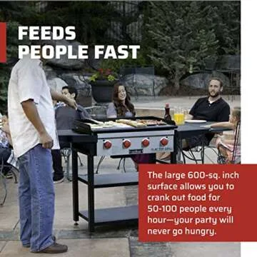 Camp Chef FTG600 Flat Top Propane Grill and Griddle with Side Shelves