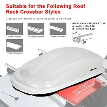 Goplus Hard Shell Rooftop Cargo Carrier 14 Cubic Feet Waterproof