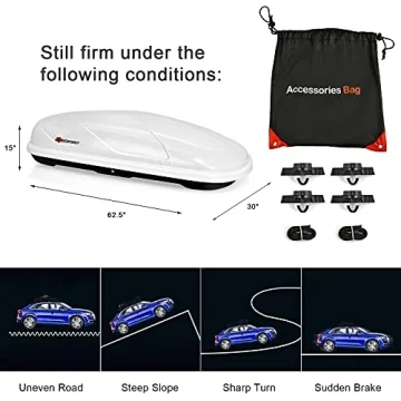 Goplus Hard Shell Rooftop Cargo Carrier 14 Cubic Feet Waterproof