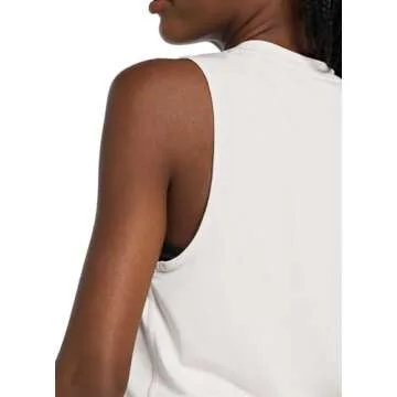 BALEAF Workout Tops for Women Crop Tank Top Quick Dry Athletic Gym Exercise Sleeveless Shirts Muscle Yoga Loose Fit White M