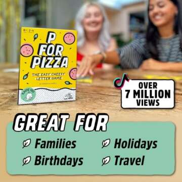 Big Potato P for Pizza | Travel Game Great for Adults and Kids | Perfect for Holidays and Camping | Compact and Travel Friendly Card Game