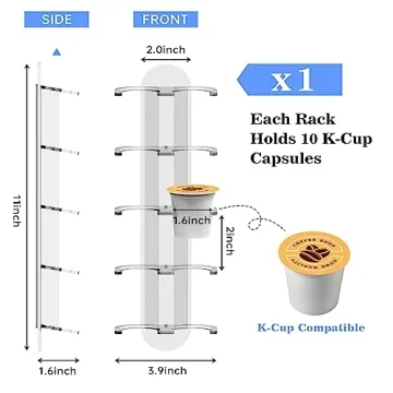 NiHome Acrylic Coffee Pod Holder - Space-Saving Organizer