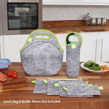 Nordic By Nature Reusable Sandwich Bags Set of 4 - Eco-friendly & Dishwasher Safe