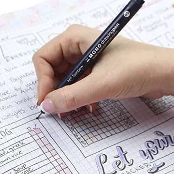 Tombow 66403 MONO Drawing Pen, 3-Pack. Create Precise, Detailed Drawings with Three Tip Sizes – 01, 03 and 05