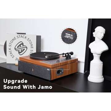 Jamo Record Player, Hi-Fi Vinyl Record Player with Enhanced Sound by Jamo, Built-in Speakers, Magnet...