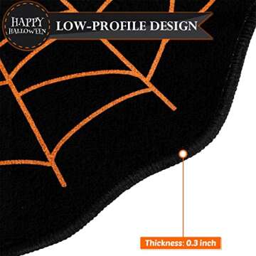 Halloween Door Mat Outdoor Non Slip Spider Web Welcome Rug Horror Halloween Doormat Spooky Bath Rug Indoor Scary Halloween Rug Doormat for Entrance, Home, Front Door Decoration, 17 x 29 Inches Indoor