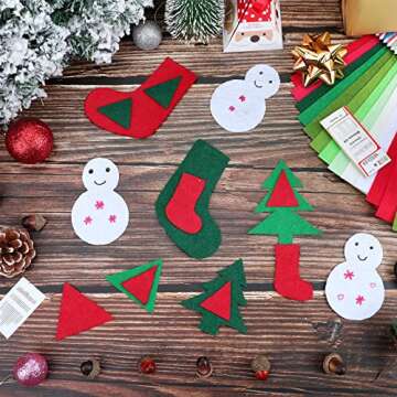 WILLBOND Christmas Felt Sheets Set for DIY Crafts