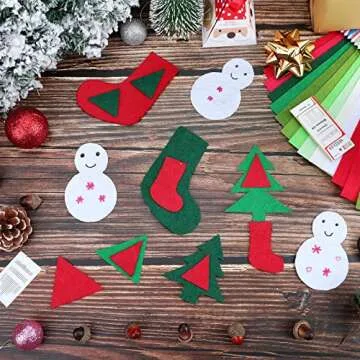 WILLBOND Christmas Felt Sheets Set for DIY Crafts