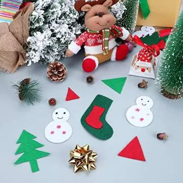 WILLBOND Christmas Felt Sheets Set for DIY Crafts