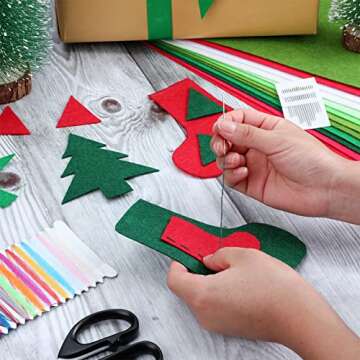 WILLBOND Christmas Felt Sheets Set for DIY Crafts