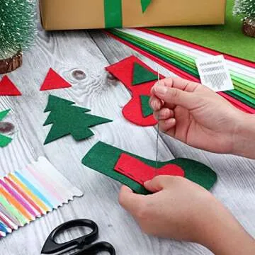 WILLBOND Christmas Felt Sheets Set for DIY Crafts