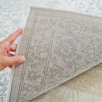 Luxurious 3212 Distressed Silver Area Rug - Soft & Durable