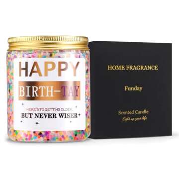 Sincerez Birthday Candle with Cake Scent -Birthday Gift/Party Decorations, Handcrafted, Long-Lasting 9oz Candle with Iconic Lyrics