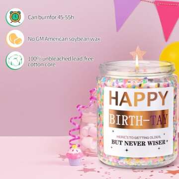 Sincerez Birthday Candle with Cake Scent -Birthday Gift/Party Decorations, Handcrafted, Long-Lasting 9oz Candle with Iconic Lyrics