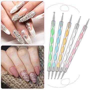 Stylish 21-Piece Nail Art Tools Kit with Leaf Palette