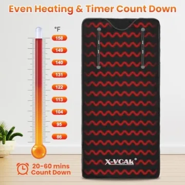 X-Vcak Sauna Blanket, Sauna, Portable Sauna for Home, 86-158℉, 20-60 Minutes Timer, 6 ft x 2.62 ft