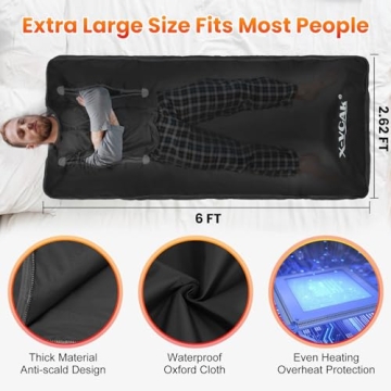 X-Vcak Sauna Blanket, Sauna, Portable Sauna for Home, 86-158℉, 20-60 Minutes Timer, 6 ft x 2.62 ft