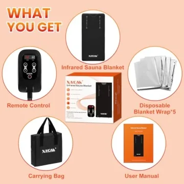 X-Vcak Sauna Blanket, Sauna, Portable Sauna for Home, 86-158℉, 20-60 Minutes Timer, 6 ft x 2.62 ft