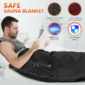 X-Vcak Sauna Blanket, Sauna, Portable Sauna for Home, 86-158℉, 20-60 Minutes Timer, 6 ft x 2.62 ft