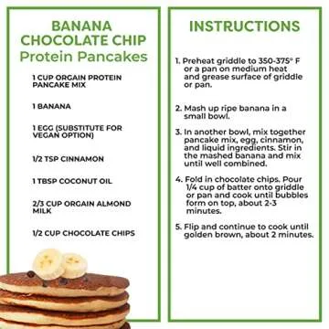 Orgain Protein Pancake & Waffle Mix, Gluten Free - Made with Organic Rice Flour, 8g of Plant Based Protein, Made without Dairy & Soy, Non-GMO, 15 Oz