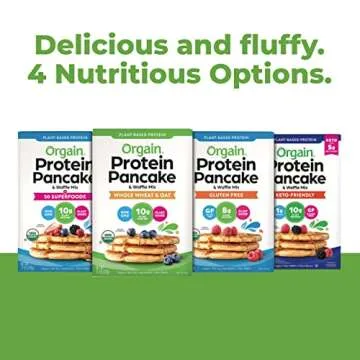 Orgain Protein Pancake & Waffle Mix, Gluten Free - Made with Organic Rice Flour, 8g of Plant Based Protein, Made without Dairy & Soy, Non-GMO, 15 Oz