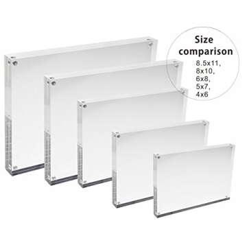 Cq acrylic Acrylic Photo Frames,8x10'' Double Sided Picture Frame, Desktop Frameless Postcard Display