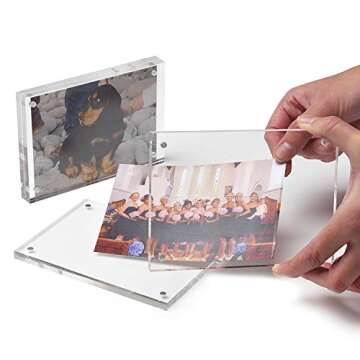 Cq acrylic Acrylic Photo Frames,8x10'' Double Sided Picture Frame, Desktop Frameless Postcard Display