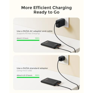 Compact 10000mAh Portable Power Bank with Fast Charging