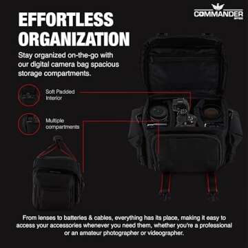 COMMANDER OPTICS Large Water-Resistant Camera Bag - Premium Protection