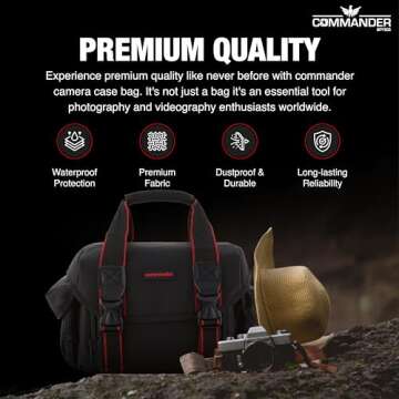 COMMANDER OPTICS Large Water-Resistant Camera Bag - Premium Protection