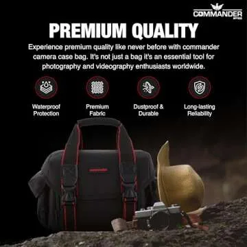 COMMANDER OPTICS Large Water-Resistant Camera Bag - Premium Protection