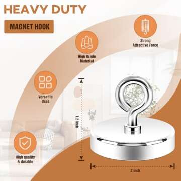 Neosmuk Fishing Magnet, 2 inches Magnet 350lb Strong Magnet Heavy Duty for Remover, Super Neodymium High Power Magnet with Handle for Tag, Shop, Lifting and Pick up