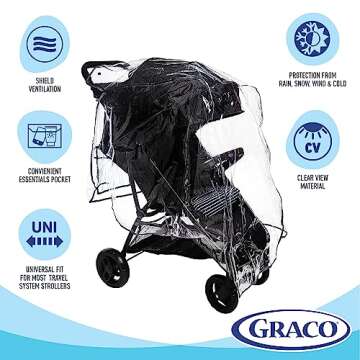 Graco Universal Infant Travel System Rain Cover - Waterproof & Durable